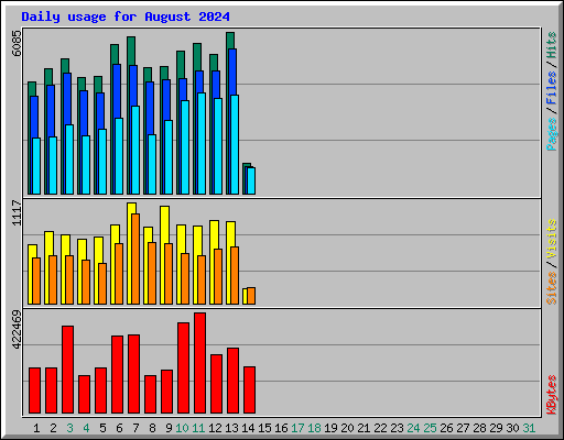 Daily usage for August 2024