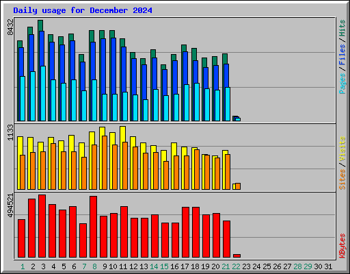 Daily usage for December 2024